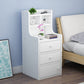 Wooden Bedside Cabinet Modern Style Minimalist Bedside Table with Drawers 14.6"L x 11.8"W x 33.5"H White 1 Piece Clearhalo 'Bedroom Furniture' 'furn' 'furn_night_stand' 'Furniture' 'night_stand' 'Nightstands' 6336672