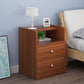 Wooden Bedside Cabinet Modern Style Minimalist Bedside Table with Drawers 16.9"L x 11.8"W x 20.1"H Brown 1 Piece Clearhalo 'Bedroom Furniture' 'furn' 'furn_night_stand' 'Furniture' 'night_stand' 'Nightstands' 6336674
