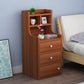 Wooden Bedside Cabinet Modern Style Minimalist Bedside Table with Drawers 14.6"L x 11.8"W x 33.5"H Brown 1 Piece Clearhalo 'Bedroom Furniture' 'furn' 'furn_night_stand' 'Furniture' 'night_stand' 'Nightstands' 6336677