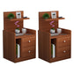Wooden Bedside Cabinet Modern Style Minimalist Bedside Table with Drawers 16.9"L x 11.8"W x 28.7"H Brown 2 Piece Set Clearhalo 'Bedroom Furniture' 'furn' 'furn_night_stand' 'Furniture' 'night_stand' 'Nightstands' 6336694