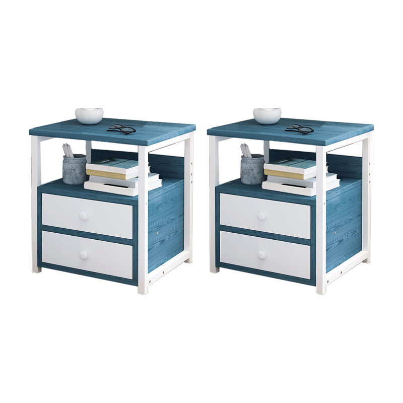 Mesa nocturna de almacenamiento abierta contemporánea de cama de cama con cajón