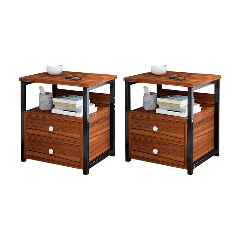 Mesa nocturna de almacenamiento abierta contemporánea de cama de cama con cajón