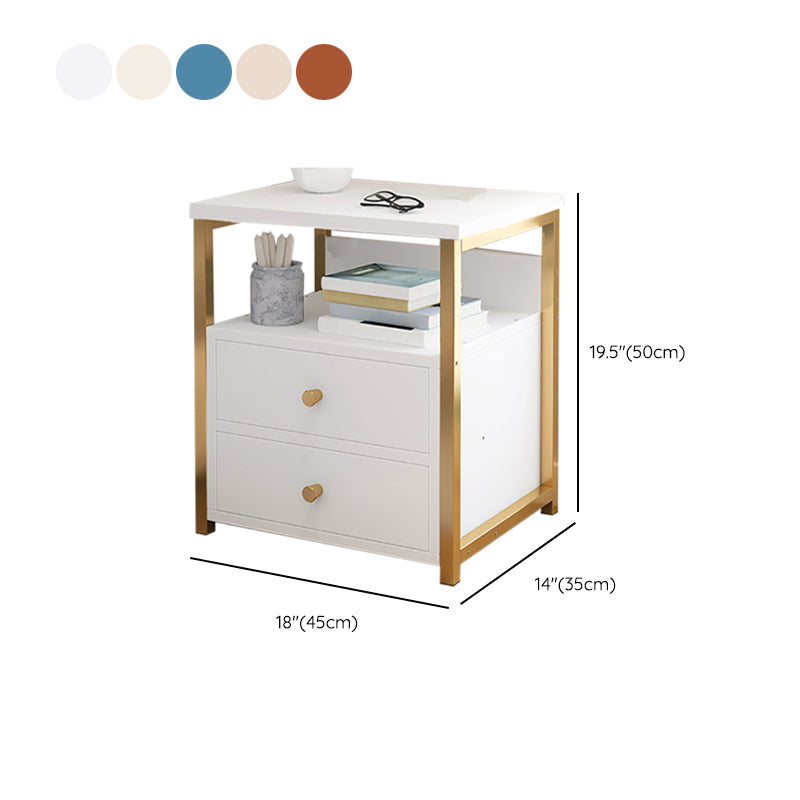 Mesa nocturna de almacenamiento abierta contemporánea de cama de cama con cajón