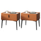 Mesita de noche contemporánea de madera maciza con 1 cajón, 19,7" de alto