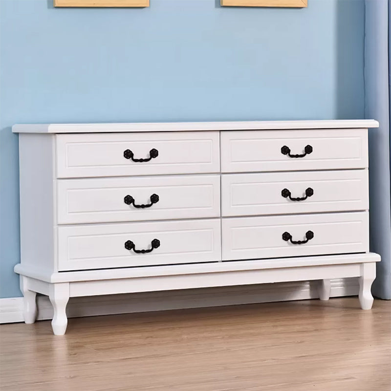 Cómoda tradicional americana para el hogar, cómoda de almacenamiento de madera maciza con cajones