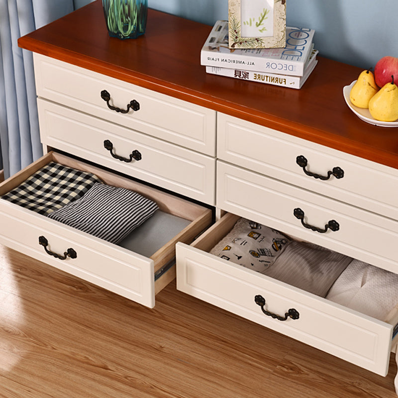 Cómoda tradicional americana para el hogar, cómoda de almacenamiento de madera maciza con cajones