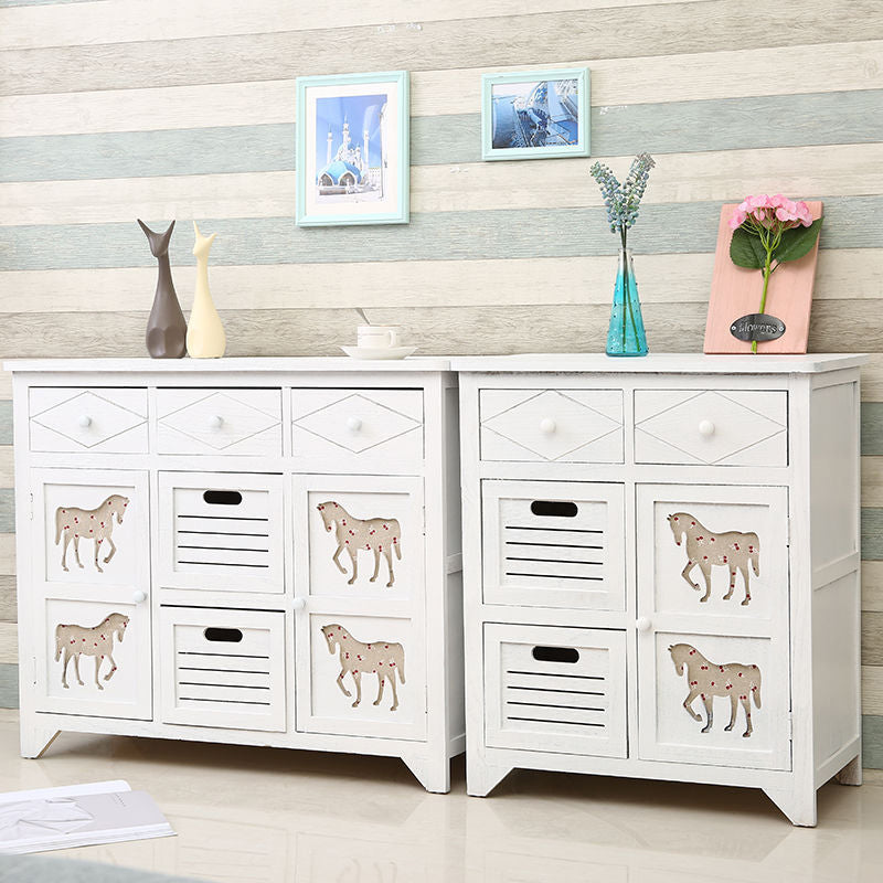 Cassapanca portaoggetti per camera da letto nautica Cassapanca in legno massello con cassetti