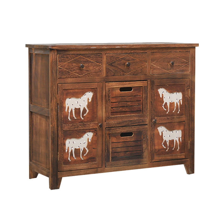 Cassapanca portaoggetti per camera da letto nautica Cassapanca in legno massello con cassetti