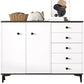 Contemporary Combo Dresser Solid Wood Bachelor's Chest for Home 47"L x 13"W x 35"H Black 5 Clearhalo 'Bedroom Furniture' 'Dressers & Chests' 'dressers_chests' 'furn' 'furn_dressers_chests' 'Furniture' 6337502