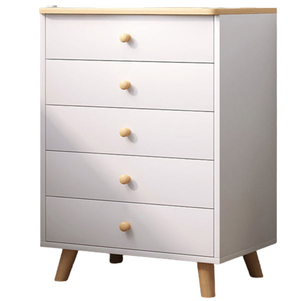 Contemporary Combo Dresser Solid Wood Bachelor's Chest for Home 24"L x 13"W x 35"H White 5 Clearhalo 'Bedroom Furniture' 'Dressers & Chests' 'dressers_chests' 'furn' 'furn_dressers_chests' 'Furniture' 6337505