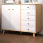 Contemporary Combo Dresser Solid Wood Bachelor's Chest for Home White-Apricot 5 Clearhalo 'Bedroom Furniture' 'Dressers & Chests' 'dressers_chests' 'furn' 'furn_dressers_chests' 'Furniture' 6337511