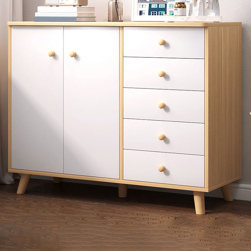 Contemporary Combo Dresser Solid Wood Bachelor's Chest for Home White-Apricot 5 Clearhalo 'Bedroom Furniture' 'Dressers & Chests' 'dressers_chests' 'furn' 'furn_dressers_chests' 'Furniture' 6337511