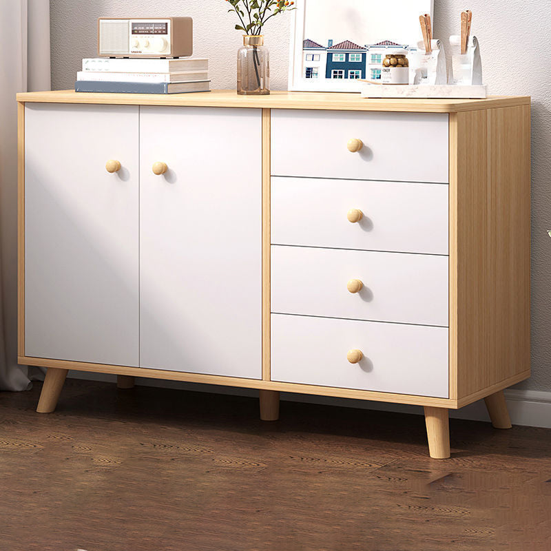 Contemporary Combo Dresser Solid Wood Bachelor's Chest for Home White-Apricot 4 Clearhalo 'Bedroom Furniture' 'Dressers & Chests' 'dressers_chests' 'furn' 'furn_dressers_chests' 'Furniture' 6337513