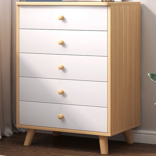 Contemporary Combo Dresser Solid Wood Bachelor's Chest for Home 24"L x 13"W x 35"H White-Apricot 5 Clearhalo 'Bedroom Furniture' 'Dressers & Chests' 'dressers_chests' 'furn' 'furn_dressers_chests' 'Furniture' 6337514