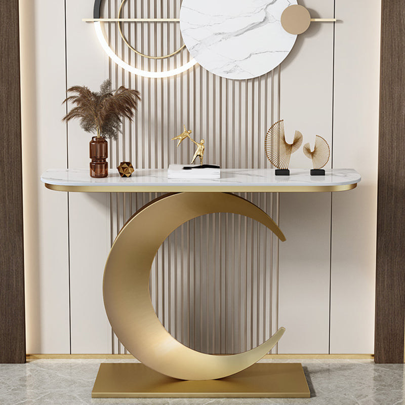 Marmor Glam Console Akzenttisch Antikes Finish -Sofa -Konsolentisch
