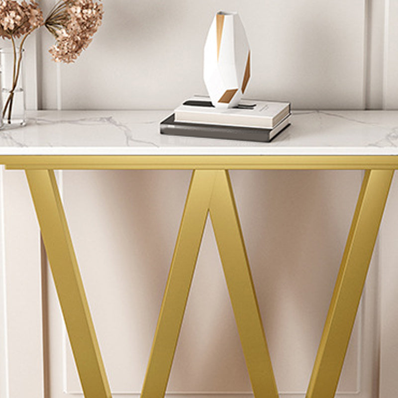 Table de sofá de la consola de hierro contemporánea Tabla de acento de consola de mármol rectángulo para el salón
