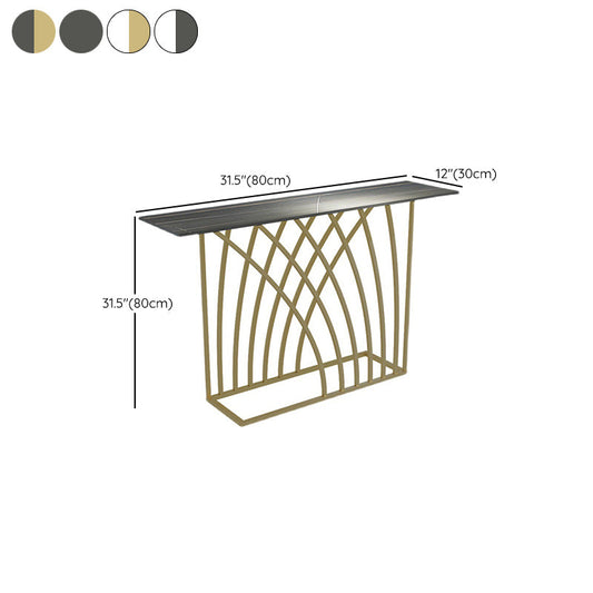 11.8 Inch Wide Console Table Slate Glam Rectangle Hall Console