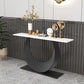 Glam Stone Console Accent Table Rectangle End Table for Hall