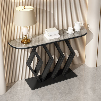 11.8" W Glam Console Table Scratch Resistant Slate End Table