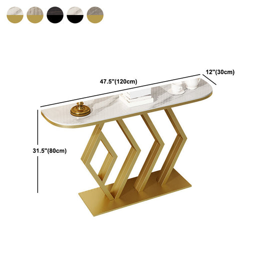 11.8" W Glam Console Table Scratch Resistant Slate End Table