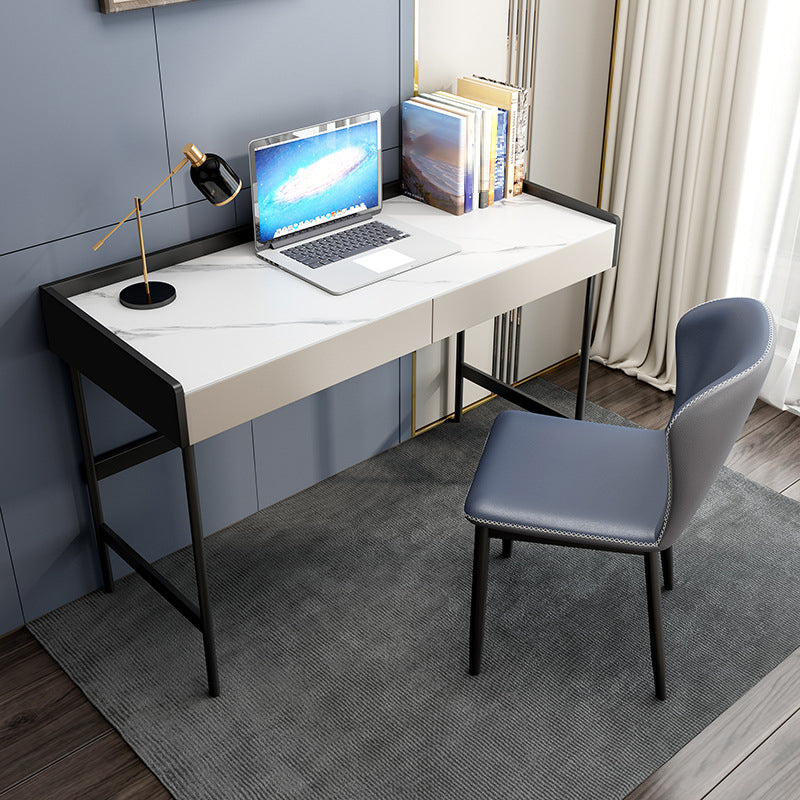 Modern Office Desk Rectangular Secretary Desk with 2 Drawers 39"L x 20"W x 30"H Clearhalo 'furn' 'furn_office_desk' 'Furniture' 'Office Desks' 'Office Furniture' 'office_desk' 6342519
