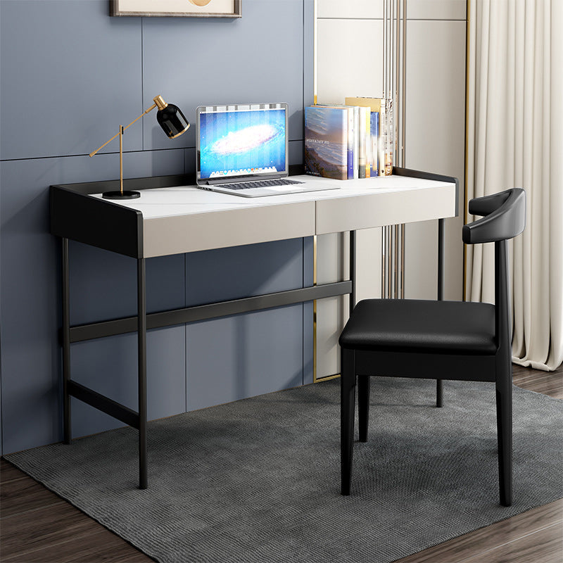Modern Office Desk Rectangular Secretary Desk with 2 Drawers 31"L x 20"W x 30"H Clearhalo 'furn' 'furn_office_desk' 'Furniture' 'Office Desks' 'Office Furniture' 'office_desk' 6342520