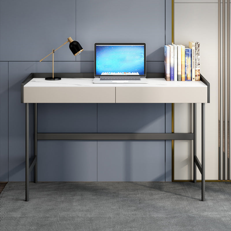 Modern Office Desk Rectangular Secretary Desk with 2 Drawers 55.1"L x 19.7"W x 30.3"H Clearhalo 'furn' 'furn_office_desk' 'Furniture' 'Office Desks' 'Office Furniture' 'office_desk' 6342522