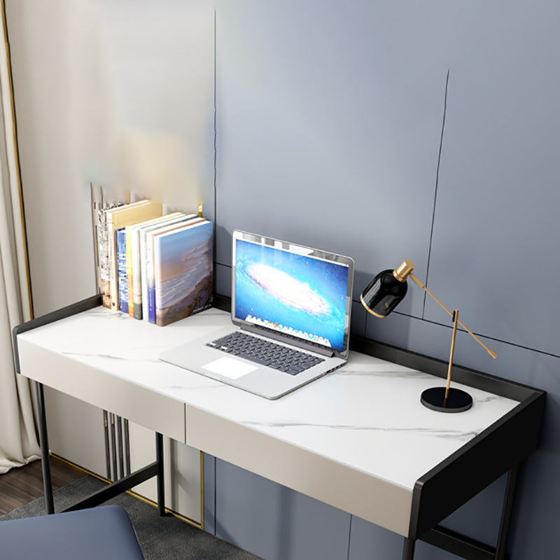 Modern Office Desk Rectangular Secretary Desk with 2 Drawers Clearhalo 'furn' 'furn_office_desk' 'Furniture' 'Office Desks' 'Office Furniture' 'office_desk' 6342524