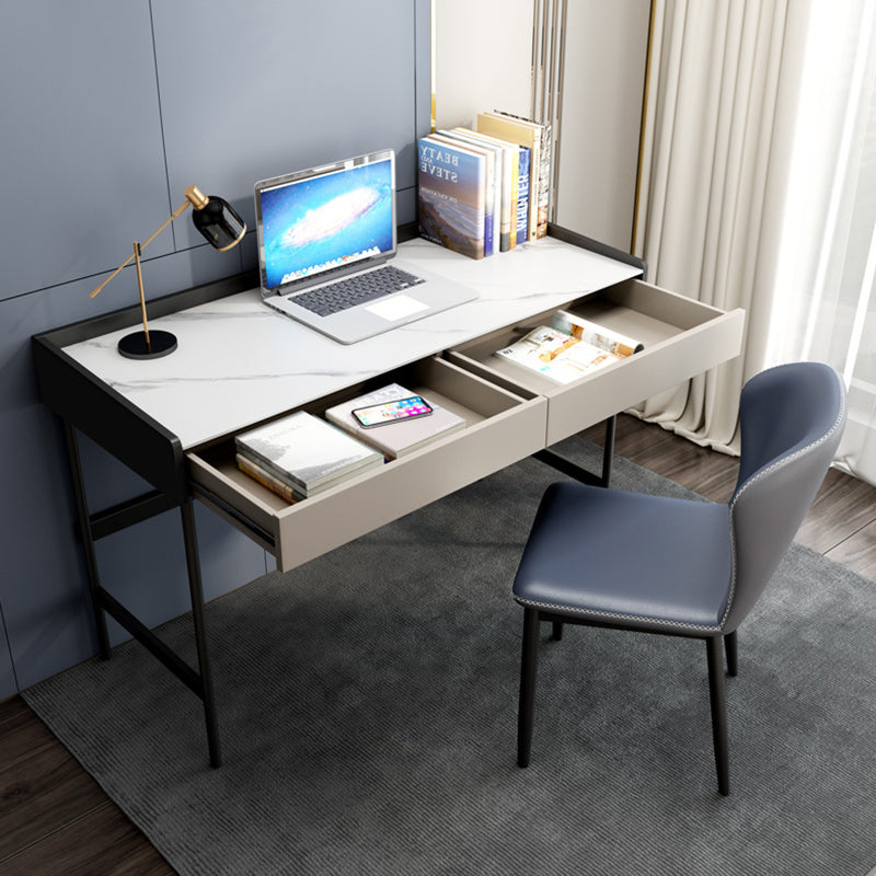 Modern Office Desk Rectangular Secretary Desk with 2 Drawers Clearhalo 'furn' 'furn_office_desk' 'Furniture' 'Office Desks' 'Office Furniture' 'office_desk' 6342526