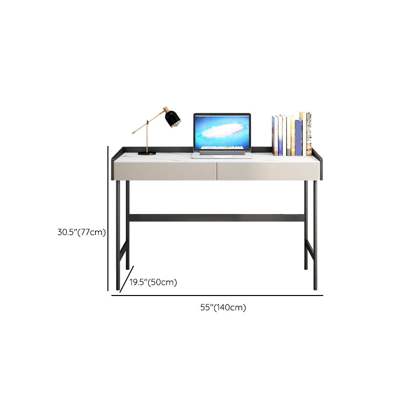 Modern Office Desk Rectangular Secretary Desk with 2 Drawers Clearhalo 'furn' 'furn_office_desk' 'Furniture' 'Office Desks' 'Office Furniture' 'office_desk' 6342531