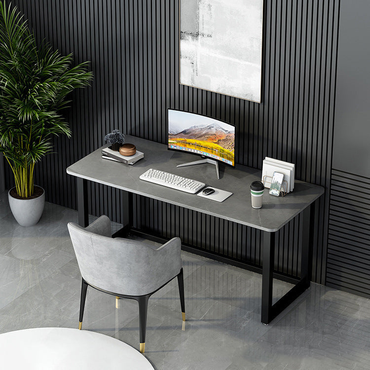 Home Rectangular Computer Desk with H-Shape Metal Legs Office Desk Clearhalo 'furn' 'furn_office_desk' 'Furniture' 'Office Desks' 'Office Furniture' 'office_desk' 6342554