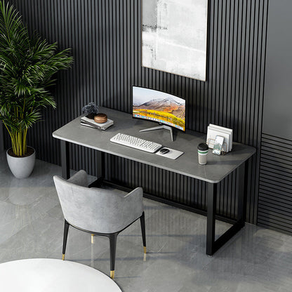 Home Rectangular Computer Desk with H-Shape Metal Legs Office Desk Clearhalo 'furn' 'furn_office_desk' 'Furniture' 'Office Desks' 'Office Furniture' 'office_desk' 6342554