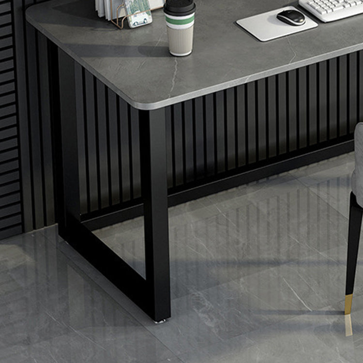 Home Rectangular Computer Desk with H-Shape Metal Legs Office Desk Clearhalo 'furn' 'furn_office_desk' 'Furniture' 'Office Desks' 'Office Furniture' 'office_desk' 6342556