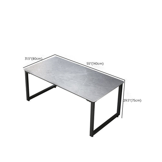 Home Rectangular Computer Desk with H-Shape Metal Legs Office Desk Clearhalo 'furn' 'furn_office_desk' 'Furniture' 'Office Desks' 'Office Furniture' 'office_desk' 6342562