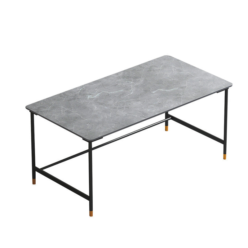 Industrial Rectangular Writing Desk H-Shape Office Desk Dark Taupe Clearhalo 'furn' 'furn_office_desk' 'Furniture' 'Office Desks' 'Office Furniture' 'office_desk' 6342567