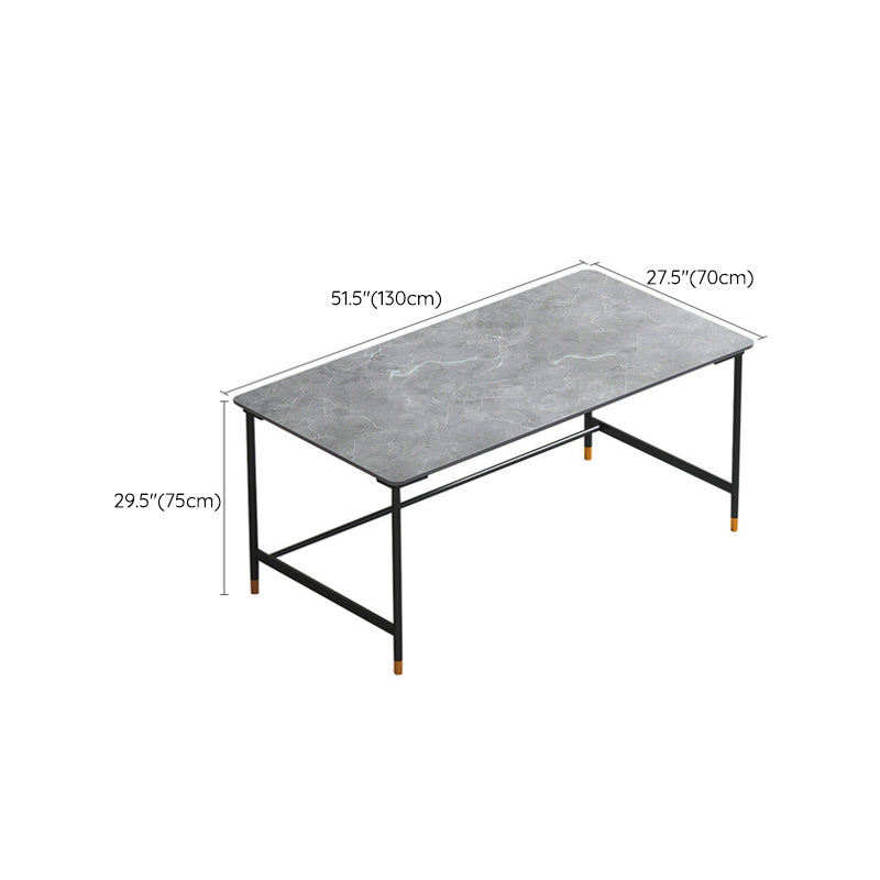 Industrial Rectangular Writing Desk H-Shape Office Desk Dark Taupe Clearhalo 'furn' 'furn_office_desk' 'Furniture' 'Office Desks' 'Office Furniture' 'office_desk' 6342575