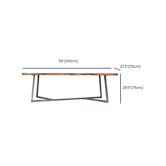 Contemporary Solid Wood Writing Desk Bedroom Computer Desk with Metal Legs