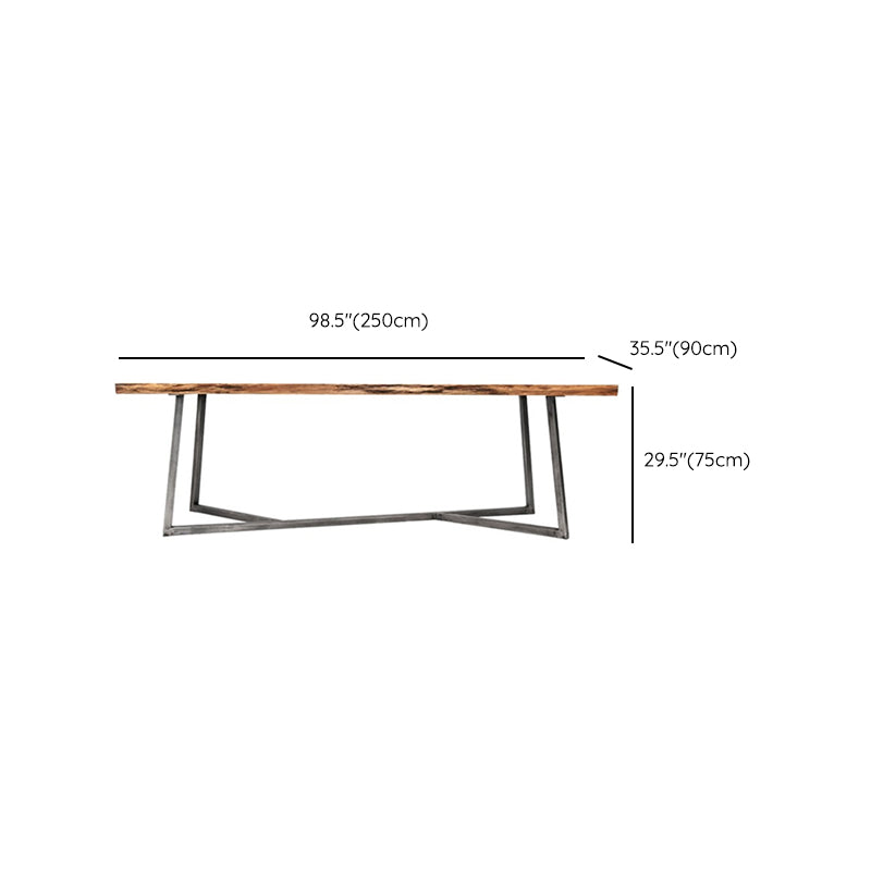 Eigentijdse massief hout schrijfbureau slaapkamer computerbureau met metalen benen