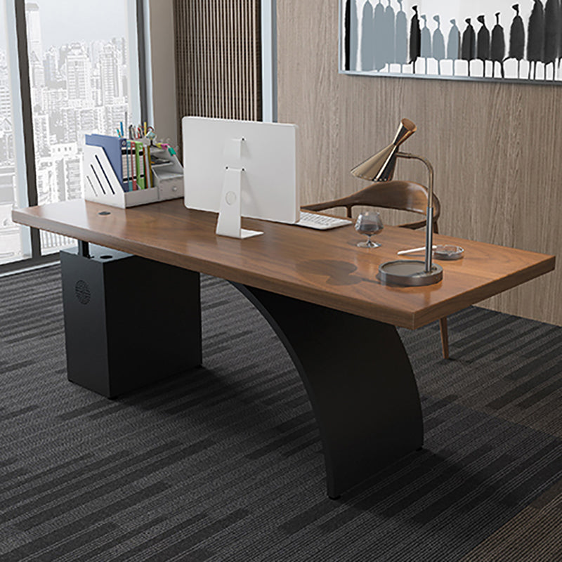 Scrivania marrone e nero da ufficio rettangolare scrivania in legno pino e metallo