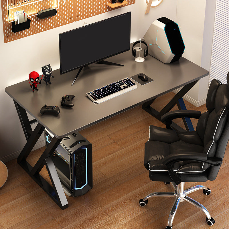 Escritorio de oficina de acero y madera artificial escritorio rectangular de la computadora con gestión de cables