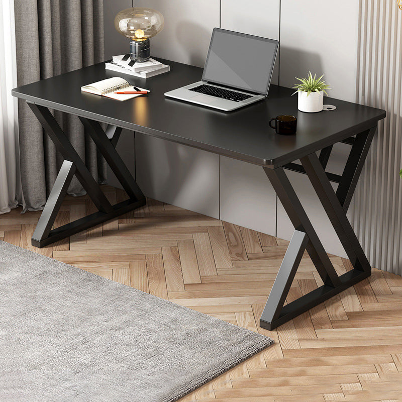 Escritorio de oficina de acero y madera artificial escritorio rectangular de la computadora con gestión de cables