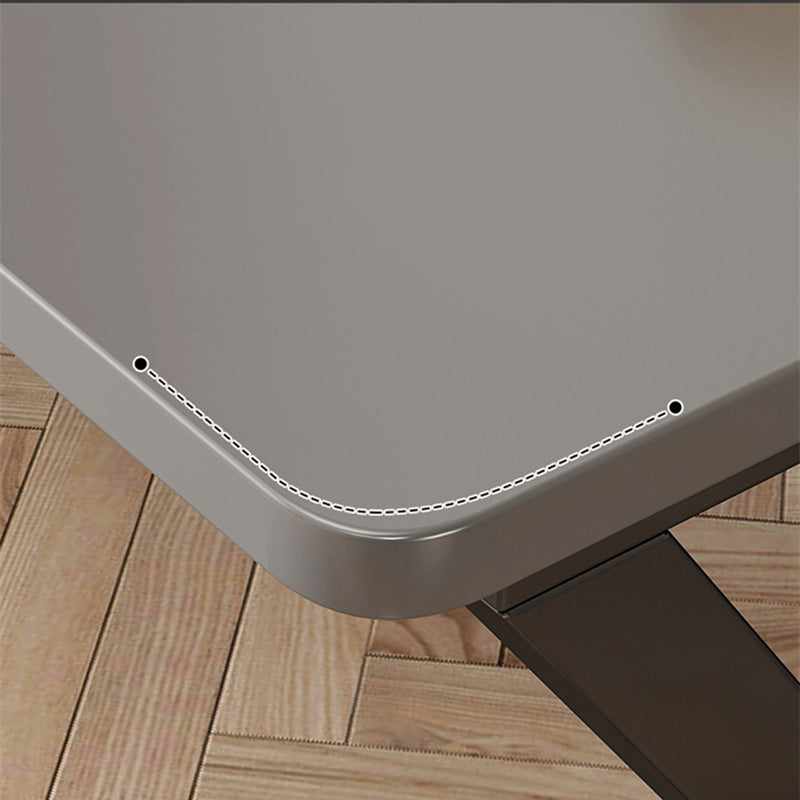 Escritorio de oficina de acero y madera artificial escritorio rectangular de la computadora con gestión de cables