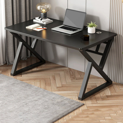 Escritorio de oficina de acero y madera artificial escritorio rectangular de la computadora con gestión de cables