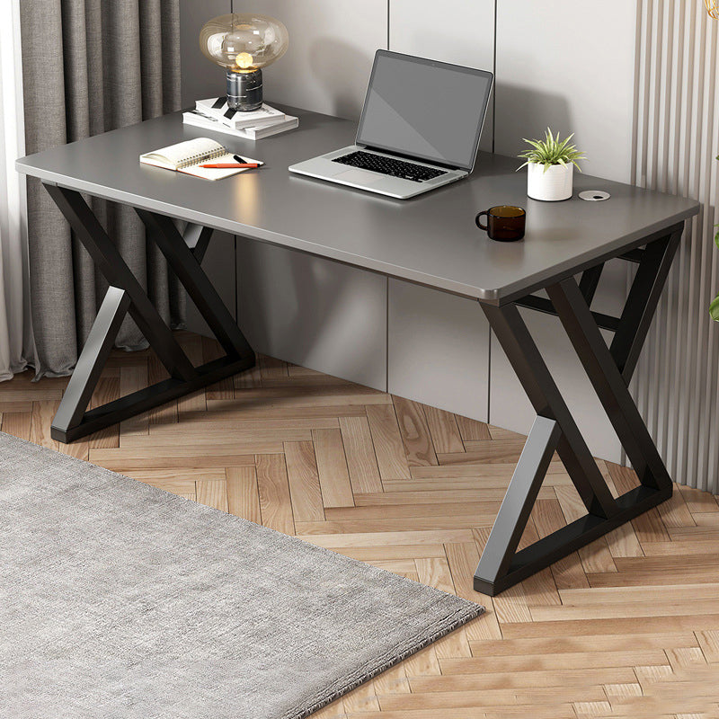 Escritorio de oficina de acero y madera artificial escritorio rectangular de la computadora con gestión de cables