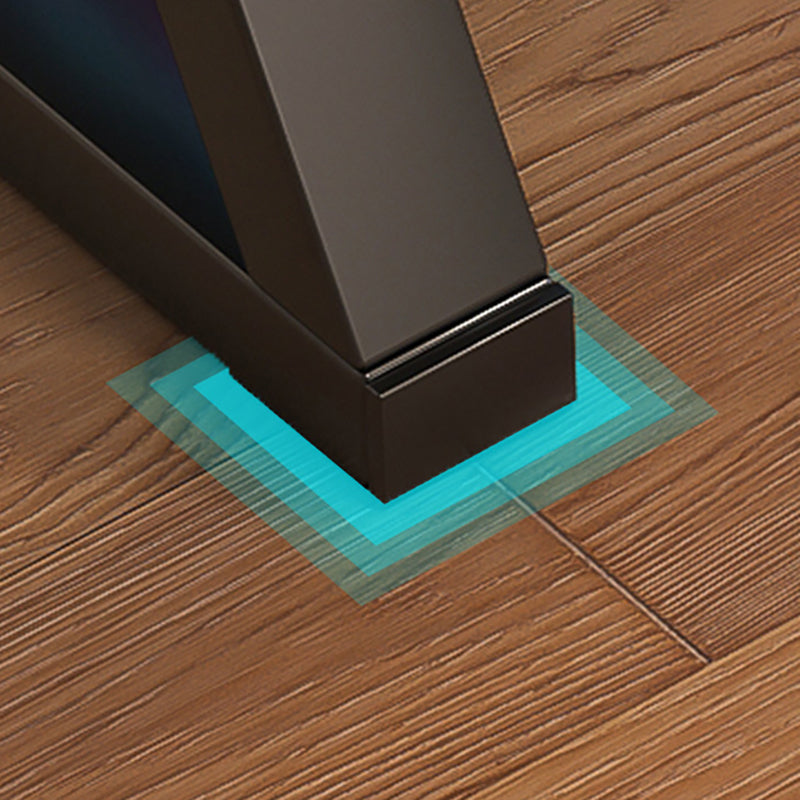 Industrieel kantoor bureau donkere taupe en zwarte computerbureau kunstmatig hout