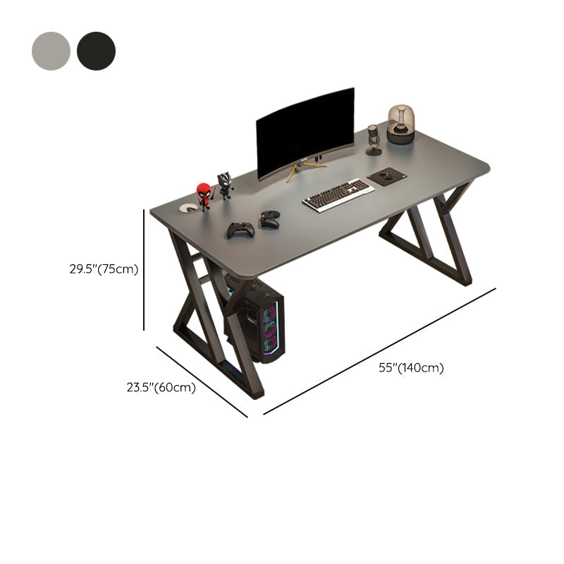 Industrieel kantoor bureau donkere taupe en zwarte computerbureau kunstmatig hout