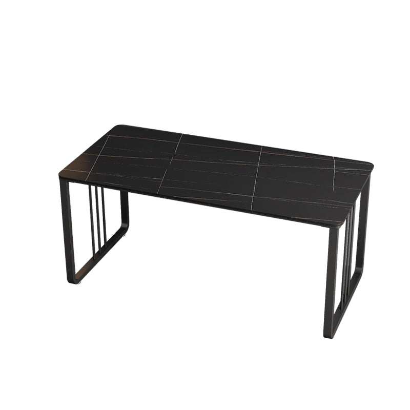 Stone and Iron Office Desk Contemporary Curved Sled Writing Desk Black Clearhalo 'furn' 'furn_office_desk' 'Furniture' 'Office Desks' 'Office Furniture' 'office_desk' 6342861