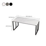 Stone and Iron Office Desk Contemporary Curved Sled Writing Desk Clearhalo 'furn' 'furn_office_desk' 'Furniture' 'Office Desks' 'Office Furniture' 'office_desk' 6342871