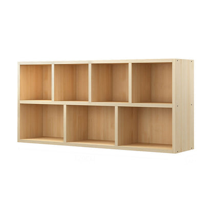 Contemporary Closed Back Book Shelf Wood Horizontal Bookshelf for Office 63"L x 9.4"W x 23.6"H Light Brown Clearhalo 'Bookcases' 'furn' 'furn_bookcases' 'Furniture' 'Office Furniture' 6343020