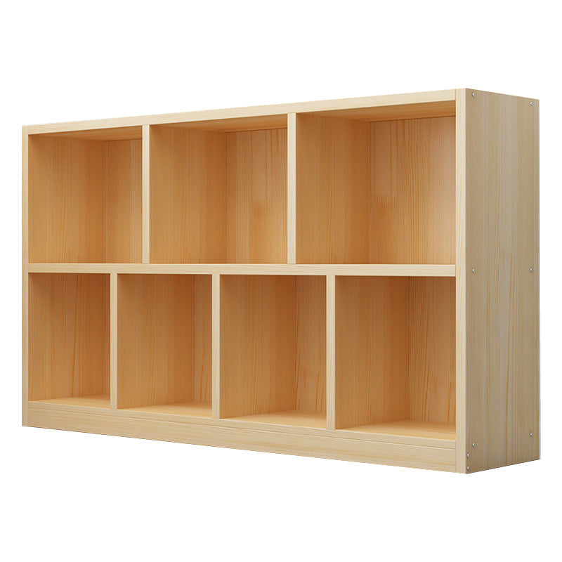 Contemporary Closed Back Book Shelf Wood Horizontal Bookshelf for Office Light Brown Clearhalo 'Bookcases' 'furn' 'furn_bookcases' 'Furniture' 'Office Furniture' 6343021
